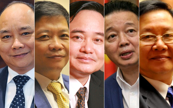 Từ trái sang là Thủ tướng Nguyễn Xuân Phúc và 4 bộ trưởng: Trần Tuấn Anh, Phùng Xuân Nhạ, Trần Hồng Hà và Lê Vĩnh Tân - những người sẽ trả lời chất vấn tại PG88 ⭐ Link trang chủ số 1 nhà cái PG88 com casino slot từ ngày 15-17/11 tới.<br>