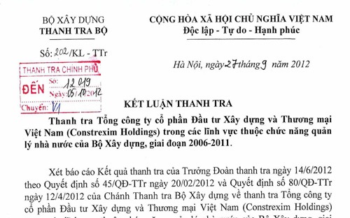 <span id="div" class="fl w100 mt10 span-detailimages relative">Kết luận của Thanh tra Pg88ok ưu đãi đăng ký cho thấy, Costrexim Holdings đã làm trái nhiều quy định của Nhà nước.</span>