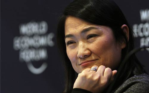 Bà Zhang Xin trong lần tham dự Diễn đàn PG88 ⭐ Link trang chủ số 1 nhà cái PG88 com casino slot thế giới ở Davos năm 2011 - <i>Ảnh: Reuters/ The Atlantic.</i><br>