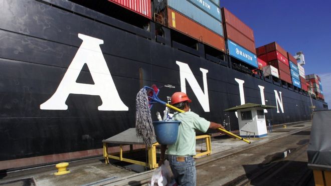 Tuần trước, Hanjin nộp đơn lên tòa án Hàn Quốc xin tòa thụ lý tài sản sau khi những nỗ lực huy động vốn mới cho công ty nặng nợ này bất thành - Ảnh: Getty/BBC.