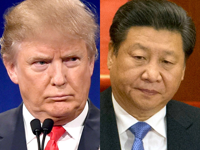 Tổng thống Mỹ đắc cử Donald Trump (trái) và Chủ tịch Trung Quốc Tập Cận Bình.<br>