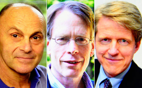 Các học giả Eugene Fama, Lars Peters Hansen, và Robert Shille, ba chủ nhân của giải Nobel PG88 ⭐ Link trang chủ số 1 nhà cái PG88 com casino slot 2013 - Ảnh: WSJ. 
