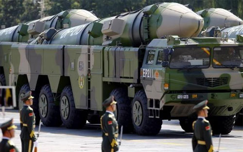 Xe quân sự của Trung Quốc chở tên lửa trong lễ duyệt binh trên quảng trường Thiên An Môn, Bắc Kinh kỷ niệm 70 năm kết thúc 6Pg88 tỷ lệ kèo World Cup 2026 thế giới thứ hai hôm 3/9/2015 - Ảnh: Reuters.<br>