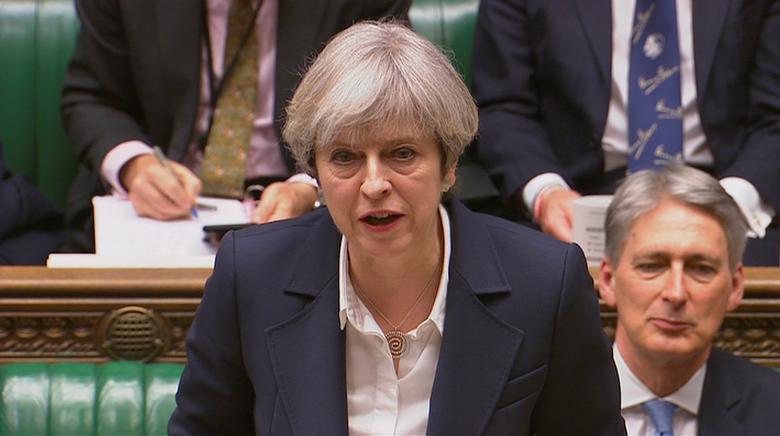 Thủ tướng Anh Theresa May phát biểu trước PG88 ⭐ Link trang chủ số 1 nhà cái PG88 com casino slot nước này ngày 29/3 - Ảnh: Reuters.<br>