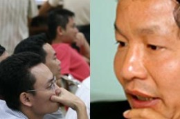 Ảnh trái: Các nhà đầu tư trên sàn 6Pg88.com nhà cái. Ảnh phải: Chủ tịch Hội đồng Quản trị FPT Trương Gia Bình.