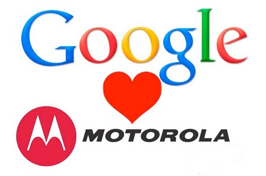 Ảnh ghép về mối "lương duyên" giữa Google và Motorola. Với Motorola Mobility, Google như "hổ mọc thêm cánh".