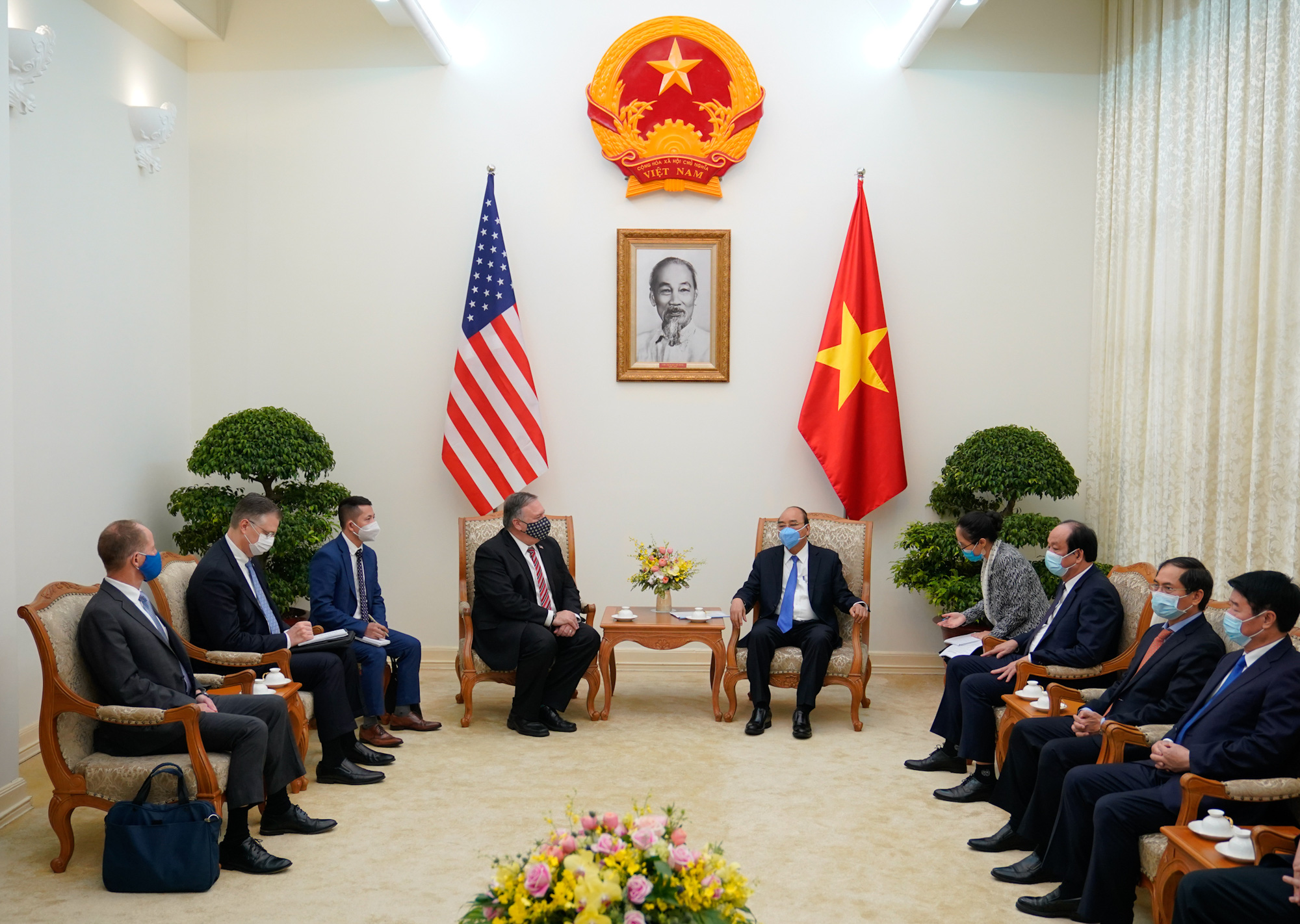 Cuộc gặp giữa Thủ tướng và phái đoàn của Ngoại trưởng Mỹ - Ảnh: VGP.