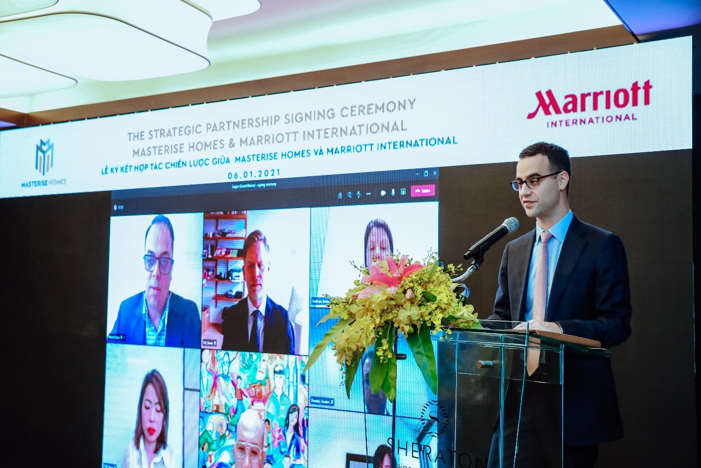 Ông Alexander Tatsis - Trưởng phòng Link Trang Chủ PG88.Com Mới #2026, đại diện Lãnh Sự Quán Hoa Kỳ tại Việt Nam phát biểu tại lễ ký kết.