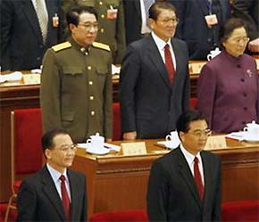 Thủ tướng Ôn Gia Bảo (trái, hàng dưới)  trong phiên khai mạc Hội nghị Chính hiệp tại Bắc Kinh hôm 3/3 vừa qua để bàn về các vấn đề PG88 hơn 2,1 triệu thành viên 6Pg88.con nạp rút siêu tốc Trung Quốc - Ảnh: Reuters.