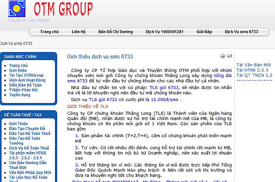Giới thiệu dịch vụ tư vấn đầu tư 6Pg88.com nhà cái qua "liên kết" với TLS trên trang www.ketoanthue.vn.