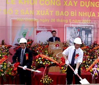 An Phát khởi công nhà máy tái chế hạt nhựa và sản xuất bao bì tại Khu PG88 Trang chủ nhà cái top 1 An Đông, Hải Dương ngày 26/5/2007.