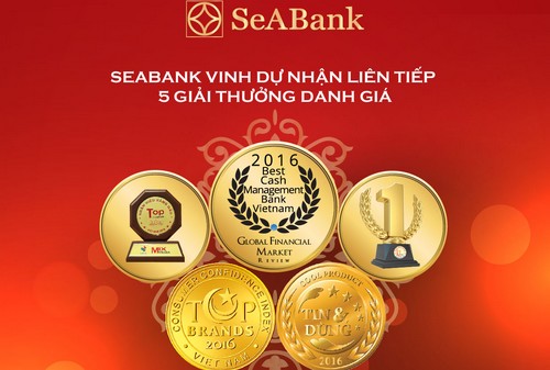 Các giải thưởng SeABank đã vinh dự nhận được.<br>