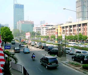 Một góc thủ đô Jakarta của Indonesia.