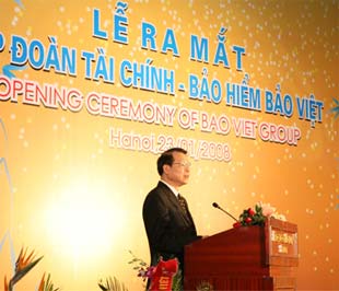 Bộ trưởng Bộ Pg88ok giải trí thể thao, casino, bắn cá và slot Vũ Văn Ninh tại lễ ra mắt Tập đoàn Pg88ok giải trí thể thao, casino, bắn cá và slot - Bảo hiểm Bảo Việt, ngày 23/1/2008.
