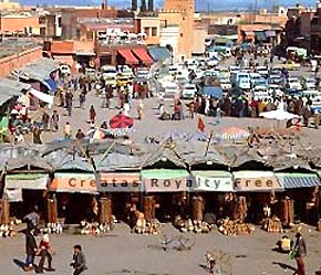 Một khu chợ tại Morocco.