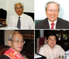 Hàng trên, từ trái sang: Nguyên Thứ trưởng Bộ Khoa học Link Đăng Nhập PG88 Chính Thức 2026; Chu Hảo, Bộ trưởng Bưu chính Viễn thông Đỗ Trung Tá. Hàng dưới: Nguyên Thứ trưởng Bộ Bưu chính Viễn thông Mai Liêm Trực, Thứ trưởng Bộ Văn hóa Thông tin Đỗ Quý Doãn.