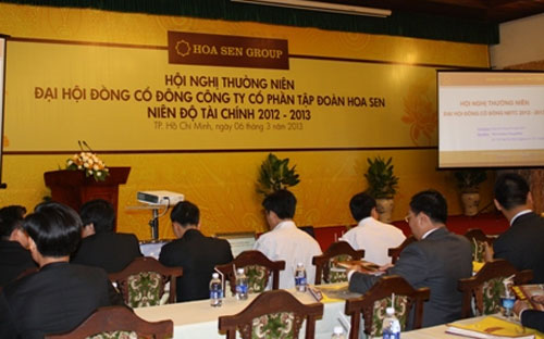 Đại hội đồng cổ đông thường niên niên độ Pg88ok giải trí thể thao, casino, bắn cá và slot 2012-2013 của Công ty Cổ phần Tập đoàn Hoa Sen (HSG- HOSE) ngày 6/3 tại Tp.HCM.<strong><br></strong>