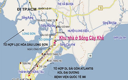 Địa điểm dự kiến xây tổ hợp lọc hóa dầu Long Sơn.