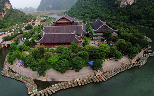 Một góc khu du lịch Tràng An - Bái Đính. 
