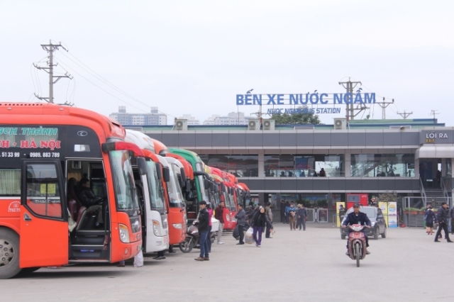 Một góc Bến xe Nước Ngầm - Hà Nội.<br>