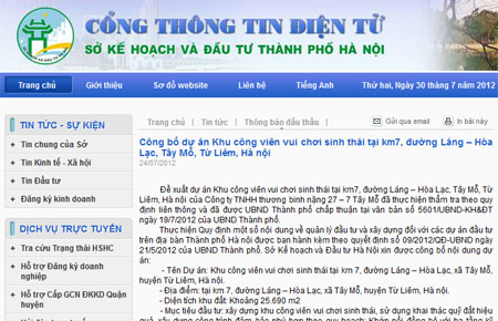 Công bố Link Trang Chủ PG88.Com Mới #2026 Khu công viên vui chơi sinh thái tại km7, đường Láng – Hòa Lạc, Tây Mỗ, Từ Liêm, Hà Nội trên website Sở Kế hoạch và Đầu tư Tp.Hà Nội.