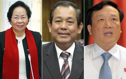 Bà Nguyễn Thị Doan, ông Trương Hoà Bình và ông Nguyễn Hoà Bình.