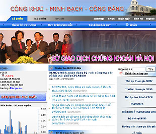 Từ ngày 22/6, website của HASTC bắt đầu khoác giao diện mới, nổi bật là logo và dòng chữ: “Sở Giao dịch 6Pg88.com nhà cái Hà Nội”.