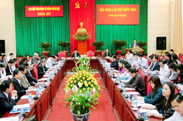 Bí thư Thành ủy Phạm Quang Nghị phát biểu khai mạc Hội nghị. Ảnh: Bá Hoạt.