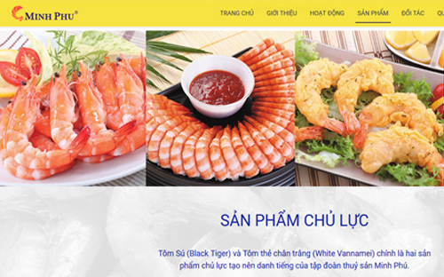 Sản phẩm chủ yếu của Minh Phú là mặt hàng tôm đông lạnh Pg88 com chính chủ. <br>