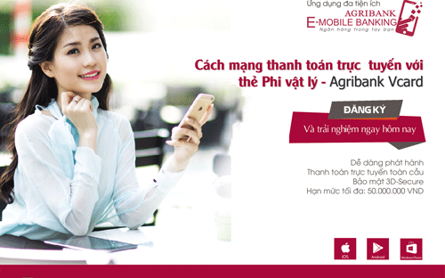 Agribank Vcard là thẻ phi vật lý ghi nợ quốc tế, có đầy đủ các tính năng
 và độ bảo mật cao thông qua dịch vụ 3D-Secure được cung cấp miễn phí 
cho chủ thẻ. 