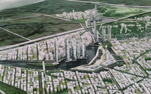 Phối cảnh khu đô thị Tây Nam huyện Gia Lâm.<br>