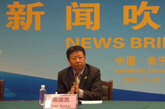 Ông Trần Quốc Khải, đại diện Bộ PG88 Sòng bạc trực tuyến TOP 1 Việt Nam | Casino, Nổ Hũ Trung Quốc, tại cuộc họp báo sáng 20/9 - Ảnh: Vinh Nguyễn.
