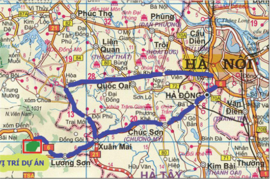 Bản đồ huyện Quốc Oai.