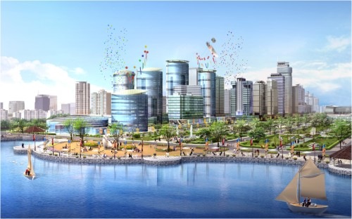Phối cảnh Khu trung tâm Khu đô thị Tây Hồ Tây.