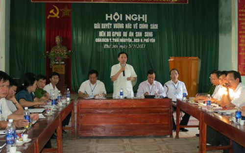 Cổng thông tin điện tử Thái Nguyên cho hay đến nay, tỉnh đã chi trả trên
 150 ha cho gần 200 hộ dân với gần 320 tỷ đồng, gồm cả kinh phí tái định
 cư. 