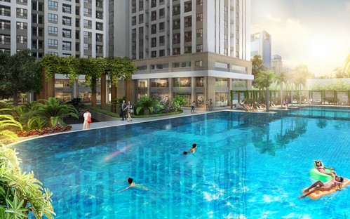 Hồ bơi rộng lớn - điểm nhấn ấn tượng và khác biệt tại khu vực của Link Trang Chủ PG88.Com Mới #2026 RichStar.