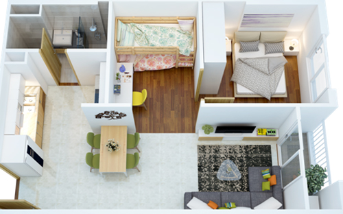 Căn nhỏ nhất của Link Trang Chủ PG88.Com Mới #2026 là 47 m2 cũng có 2 phòng ngủ.
