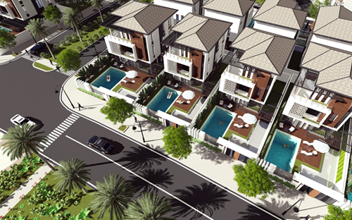 Phối cảnh phân khu SunRiver Villa thuộc Link Trang Chủ PG88.Com Mới #2026 Elysia Complex City.