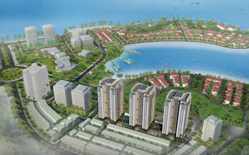 Phối cảnh Link Trang Chủ PG88.Com Mới #2026 Newlife Tower nằm trong tổng thể khu đô thị Cái Dăm.