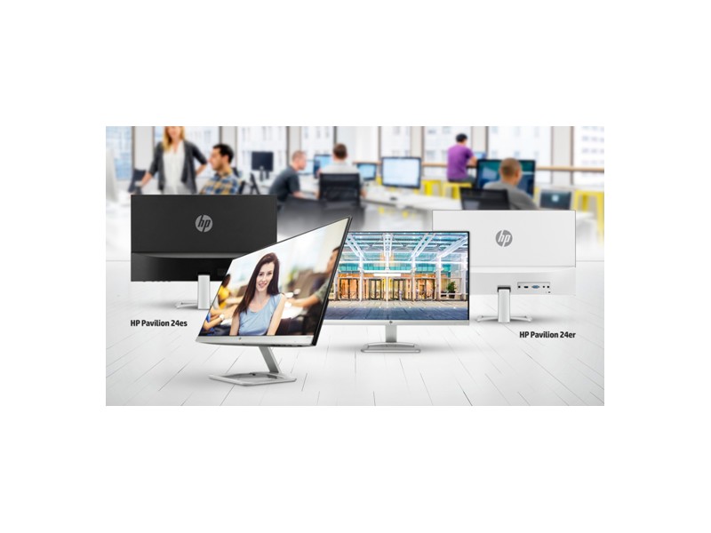 Sản phẩm có 2 model tương đương nhau về cấu hình nhưng khác nhau về màu 
sắc đó là Pavilion 24es (ảnh trái) và Pavilion 24er (ảnh phải ).