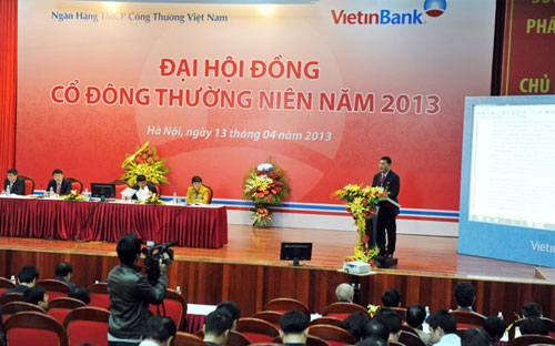Toàn cảnh đại hội cổ đông Vietinbank.<br>