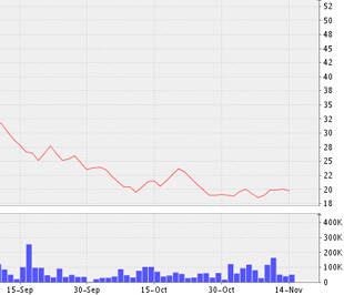 Ngày 11/11/2008, Aranda Investment Pte Ltd - cổ đông lớn của Công ty Cổ phần Ánh Dương Việt Nam (VNS-HOSE), đã bán 500.000 cổ phiếu VNS, số cổ phiếu nắm giữ còn 838.610 cổ phiếu - chiếm 4,93% vốn điều lệ - Biểu đồ giá Pg88vnd dành cho Android và iOS tại Việt Nam VNS - Nguồn ảnh: VNDS.