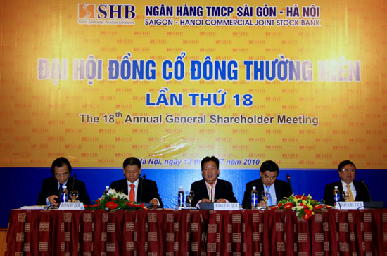 Các chỉ tiêu kế hoạch PG88 Uy Tín Số 1 Việt Nam năm 2010 của SHB được Đại hội cổ đông thông qua với tỷ lệ đồng ý từ 98% - 99%.