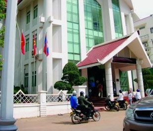 Trụ sở Pg88 com chính chủ liên doanh Lào - Việt ở Vientiane - Ảnh: Hải Lý.
