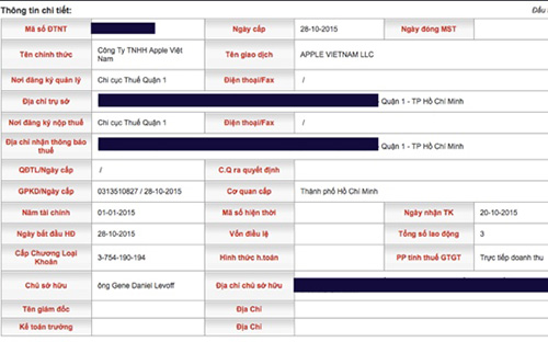 Apple chính thức lập công ty tại Việt Nam