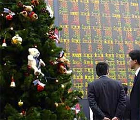 Trong ngày Giáng sinh, hàn thử biểu ở tất cả các thị trường trong khu vực châu Á đều mở cửa với màu xanh - Ảnh: BBC.