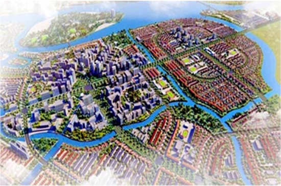 Phối cảnh khu đô thị Chân Mây.