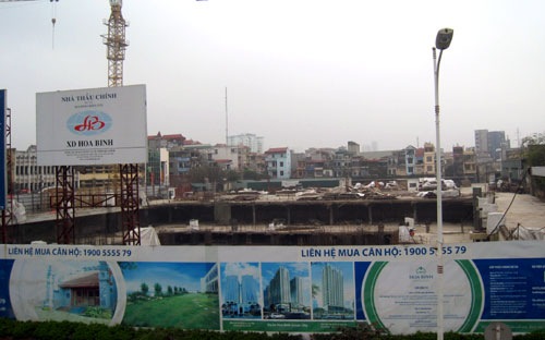 Dù chưa có giấy phép xây dựng, song Link Trang Chủ PG88.Com Mới #2026 Hòa Bình Green City đã hoàn tất phần móng và tầng hầm - Ảnh: Bảo Anh.<br>