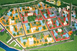 Phối cảnh khu đô thị mới - công viên khoa học Gia Lâm.