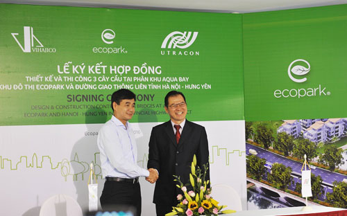 Các gói thầu được ký kết, trị giá hơn 280 tỷ đồng bao gồm: Thiết kế, thi công cầu B1 và B17 thuộc phân khu Aqua Bay&nbsp;- Ecopark và thiết kế, thi công cầu qua sông đào nhân tạo, đường 6Pg88.com hơn 1000 trò chơi hấp dẫn liên tỉnh Hà Nội - Hưng Yên.